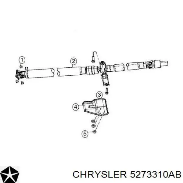 Вал карданний задній, в сборі 5273310AB Chrysler