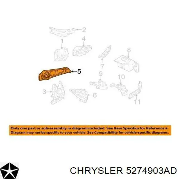5274903AD Chrysler подушка (опора двигуна, передня)
