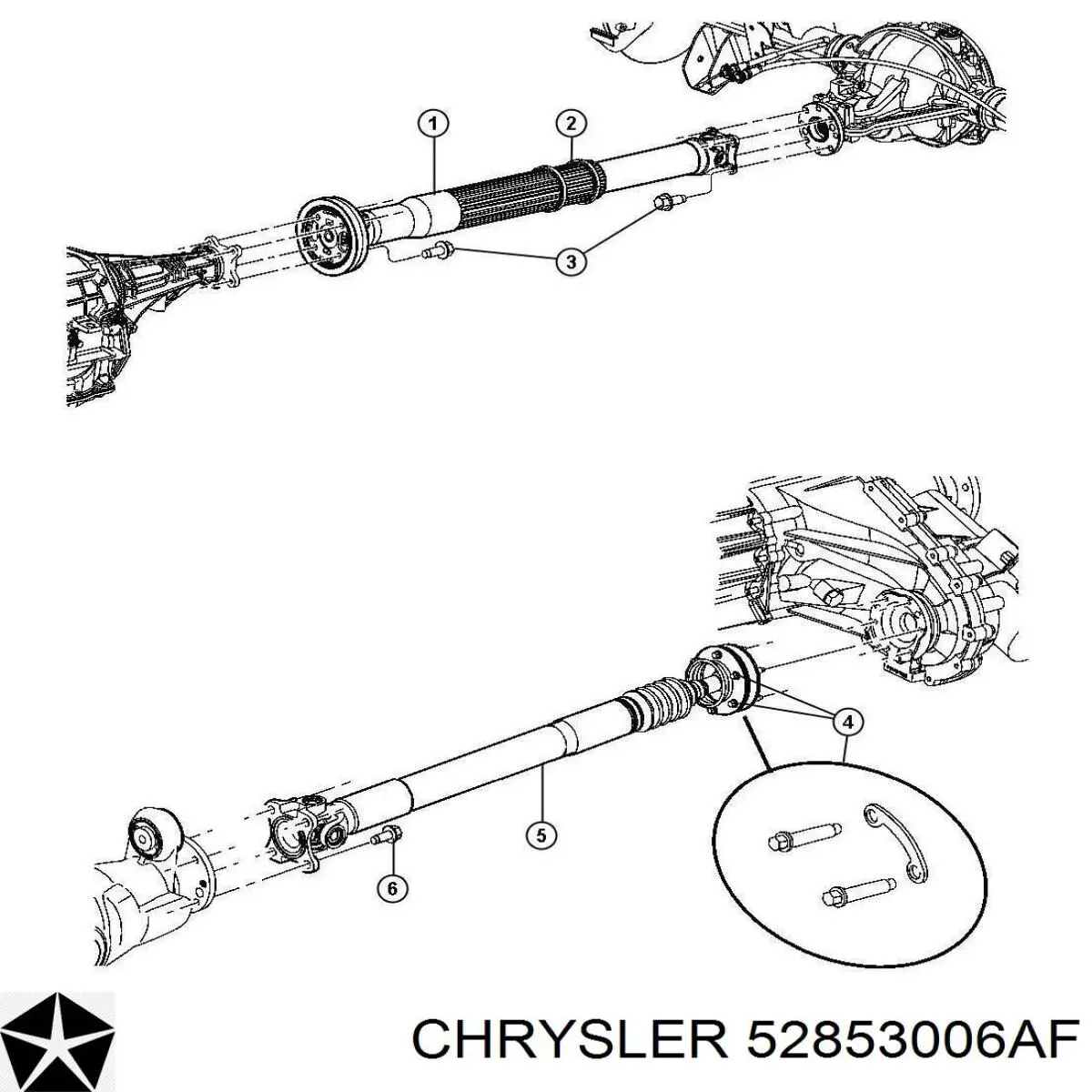Кардан задній 52853006AF Chrysler