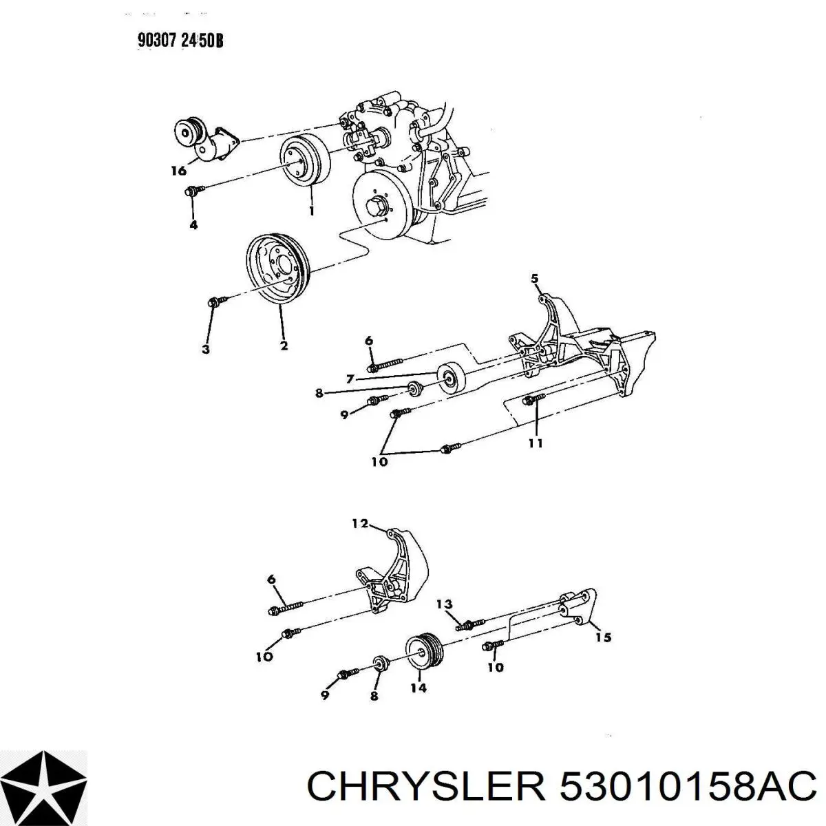53010158AC Chrysler натягувач приводного ременя