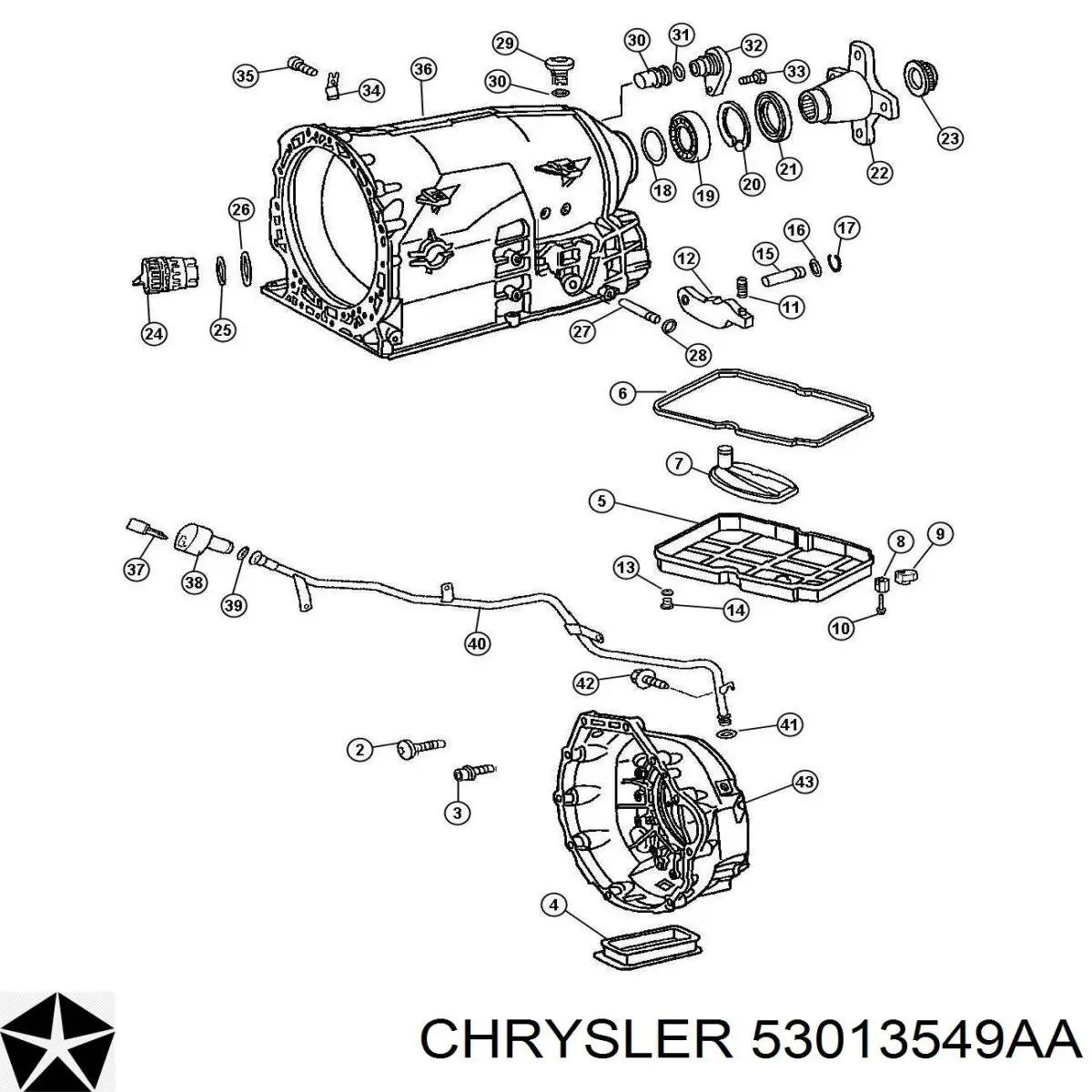Пробка напрямної щупа АКПП Chrysler 53013549AA ціна, від 6.73 USD