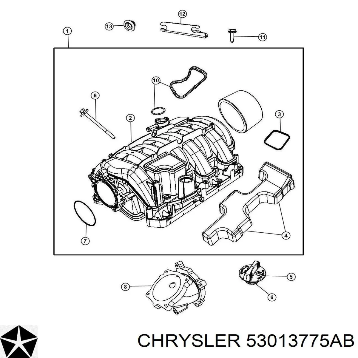 Кришка маслозаливной горловини Chrysler 53013775AB ціна, від 13.66 USD