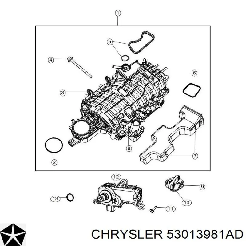 Колектор впускний Chrysler 68048131AB ціна, від 25.59 USD