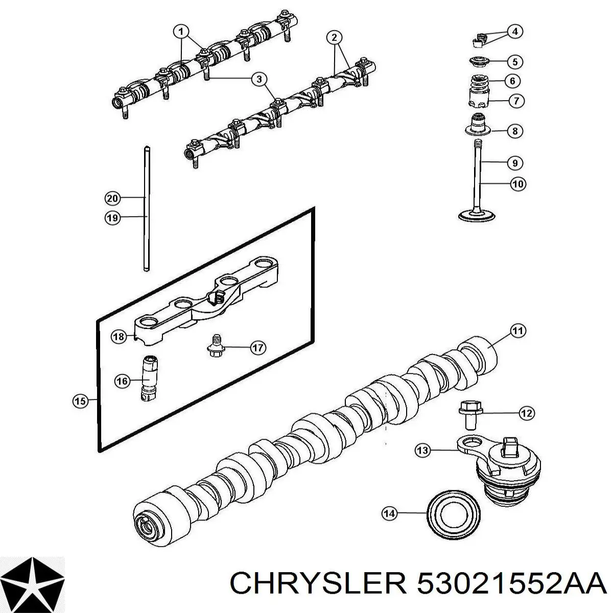 Коромисло клапана (рокер), впускний 53021552AB Chrysler