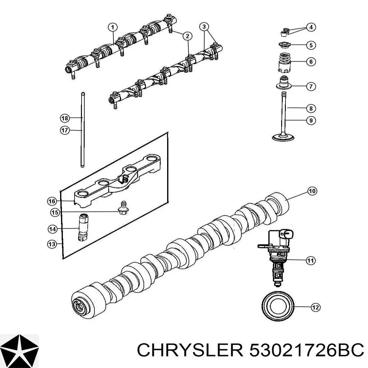 Купити 53021726BC Chrysler Штовхач клапанів двигуна