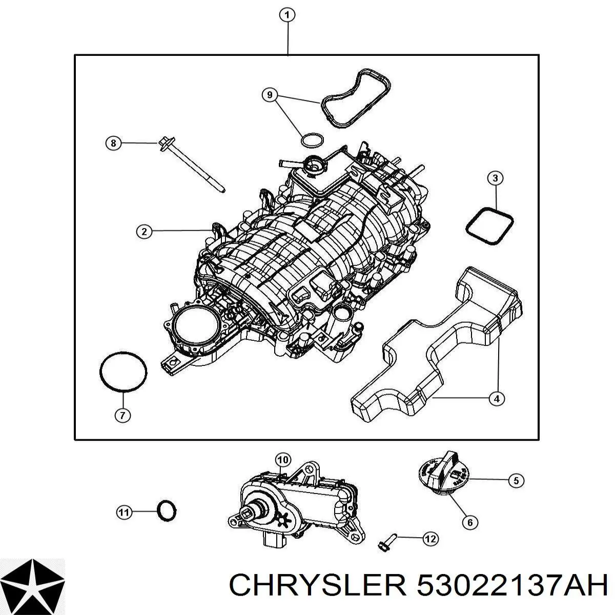 53022137AH Chrysler Клапан управління заслінкою впускного колектора