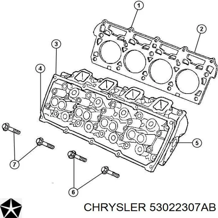 Прокладка головки блока циліндрів (ГБЦ), ліва Chrysler 53022307AB ціна, від 56.31 USD