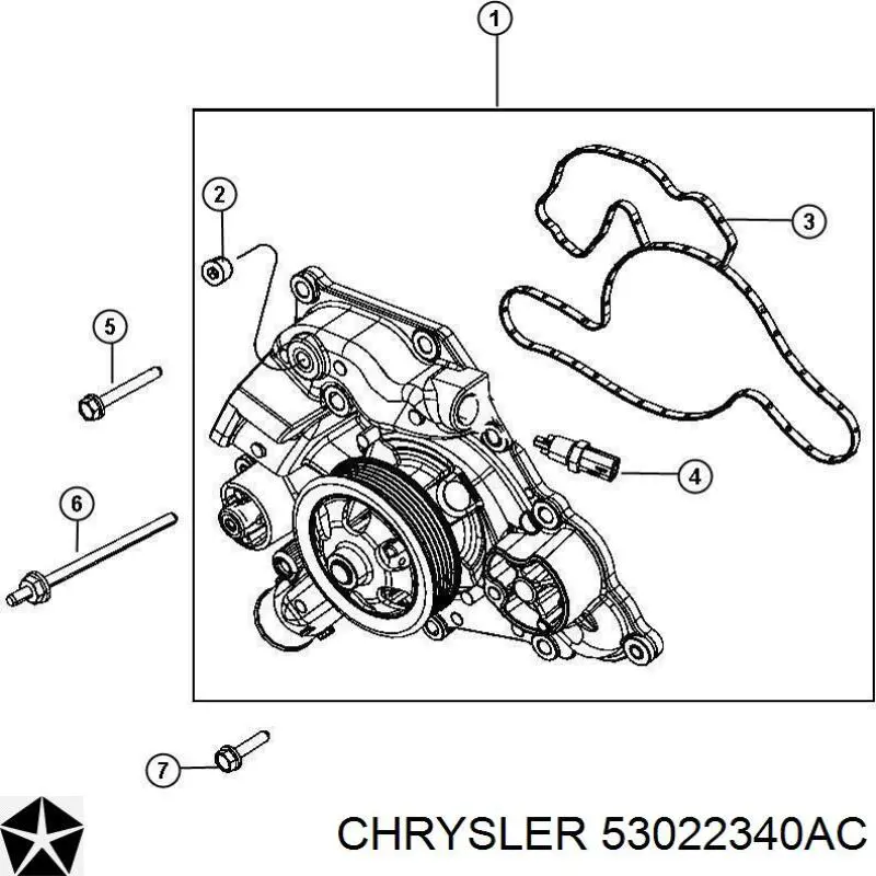 Помпа водяна, (насос) охолодження 53022340AC Chrysler