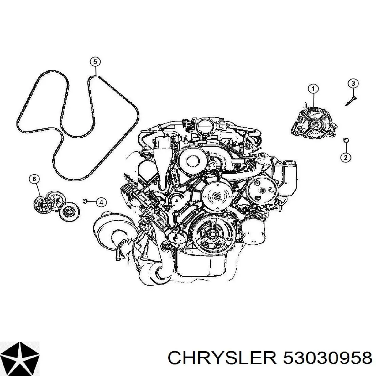Купити 53030958 Chrysler Натягувач приводного ременя
