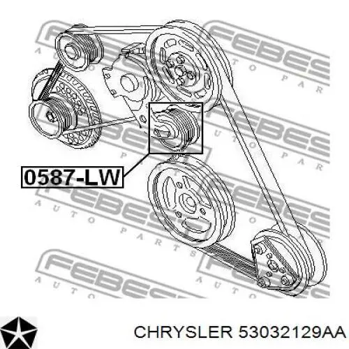 68058372AA Chrysler Ролик натяжителя ременя агрегатів
