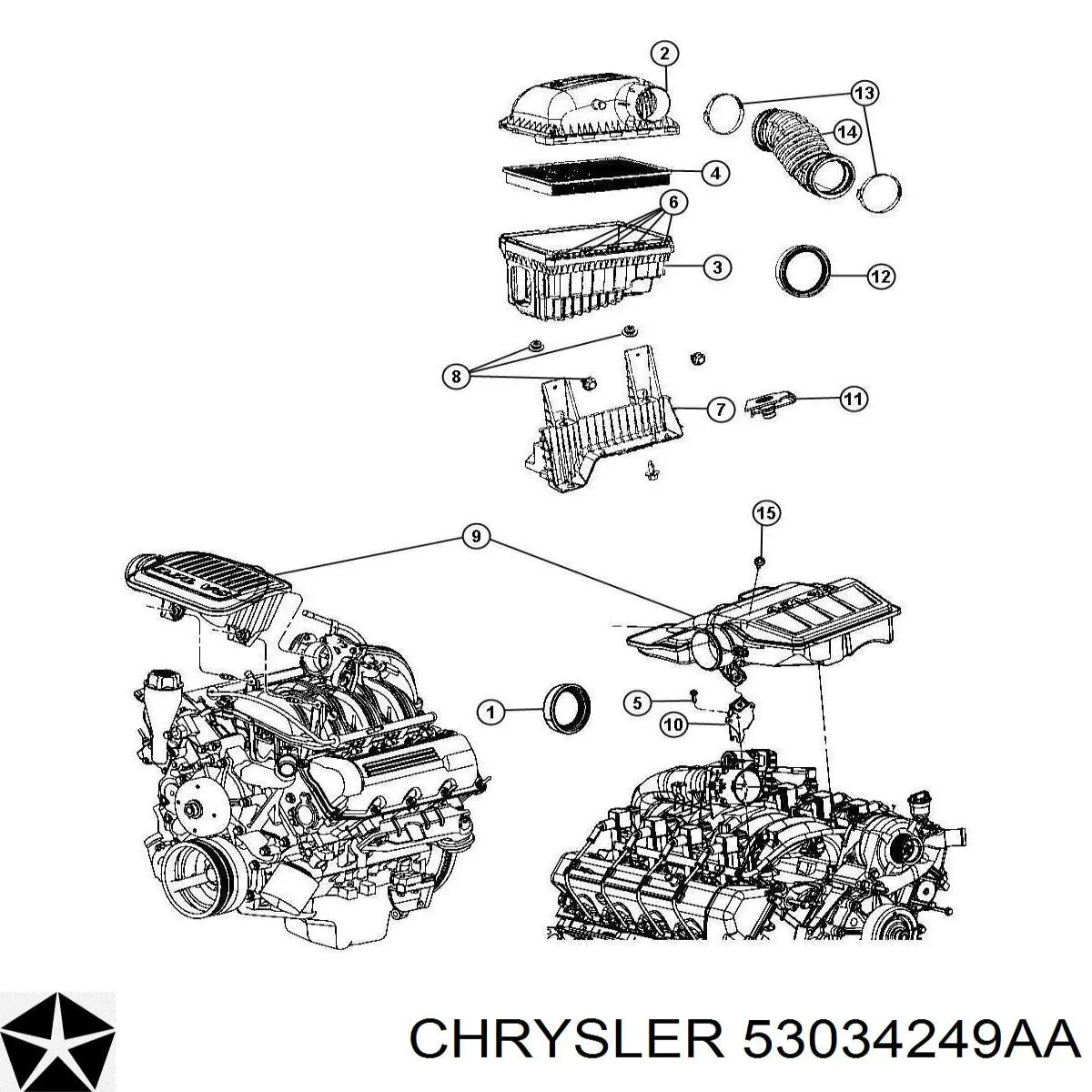 Елемент повітряного фільтра Chrysler 53034249AA ціна, від 13.55 USD