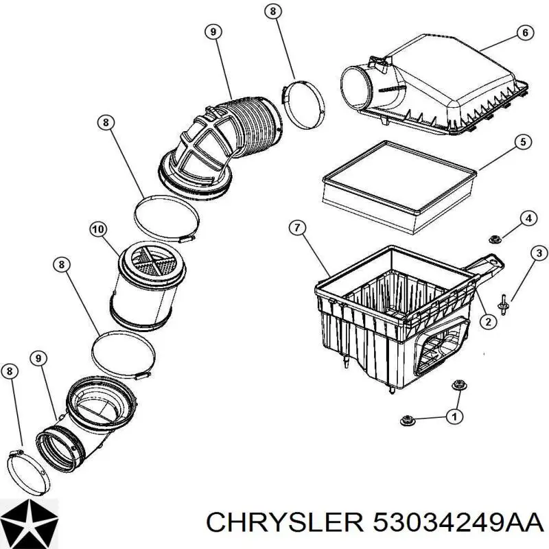 Купити 53034249AA Chrysler Автомобільний фільтр повітря