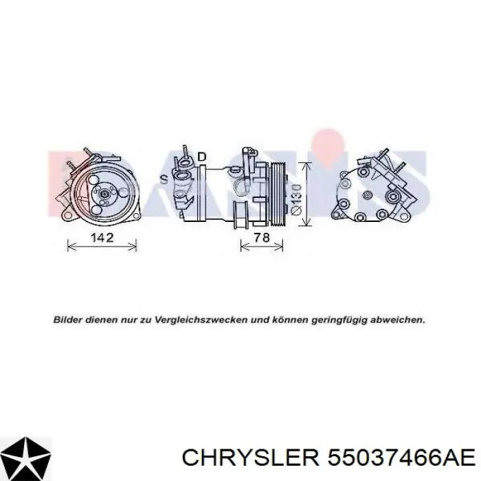 Компресор кондиціонера 55037466AE Chrysler
