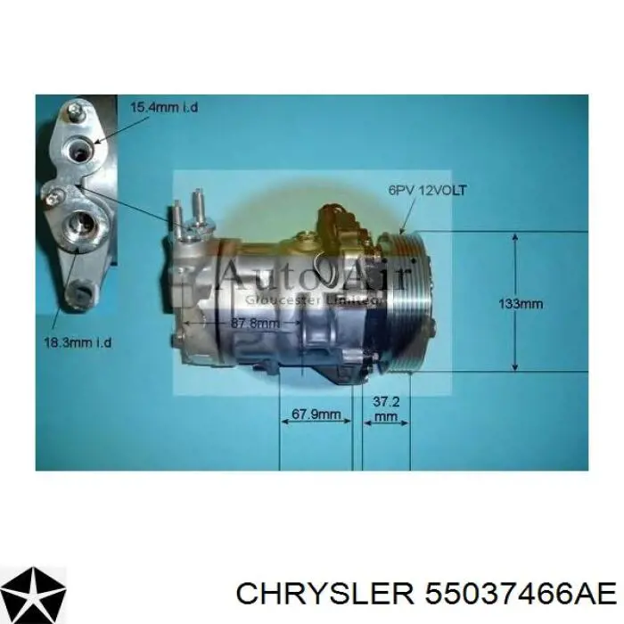 Компресор кондиціонера 55037466AE Chrysler