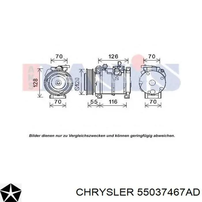 Купити 55037467AD Chrysler Компресор кліматичної установки