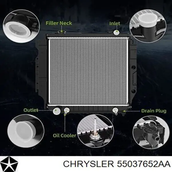 Купити 55037652AA Chrysler Радіатор двигуна