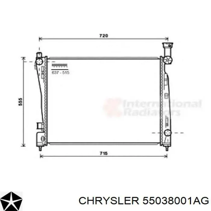 55038001AG Chrysler Радіатор охолодження двигуна