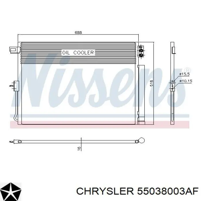 55038003AF Chrysler радіатор кондиціонера