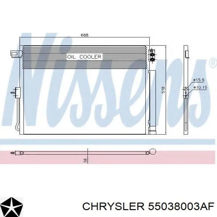 Конденсатор кондиціонера Chrysler 55038003AF ціна, від 104.05 USD