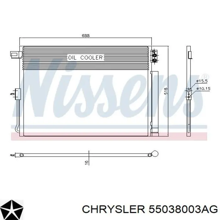 Купити 55038003AG Chrysler Радіатор системи охолодження кондиціонера