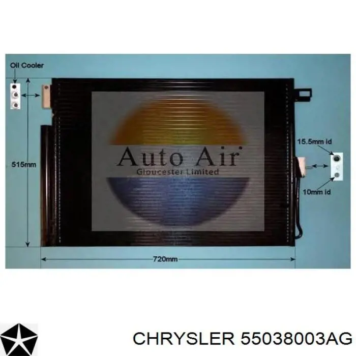 Радіатор охолодження кондиціонера Chrysler 55038003AG