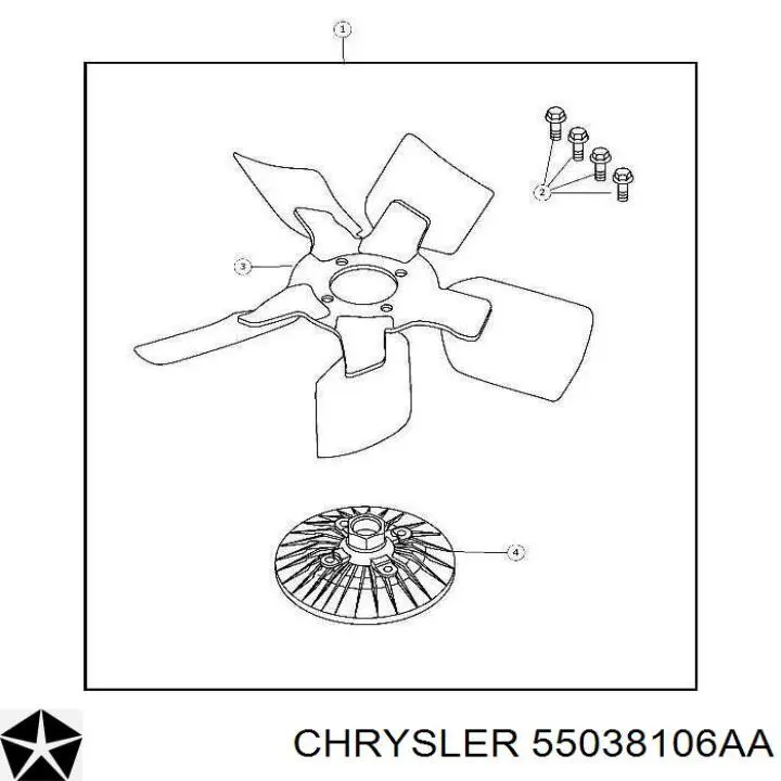 Вискомуфта, вязкостная муфта вентилятора охолодження K55038106AA Fiat/Alfa/Lancia