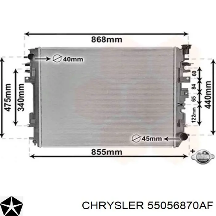 55056870AF Chrysler радіатор охолодження двигуна