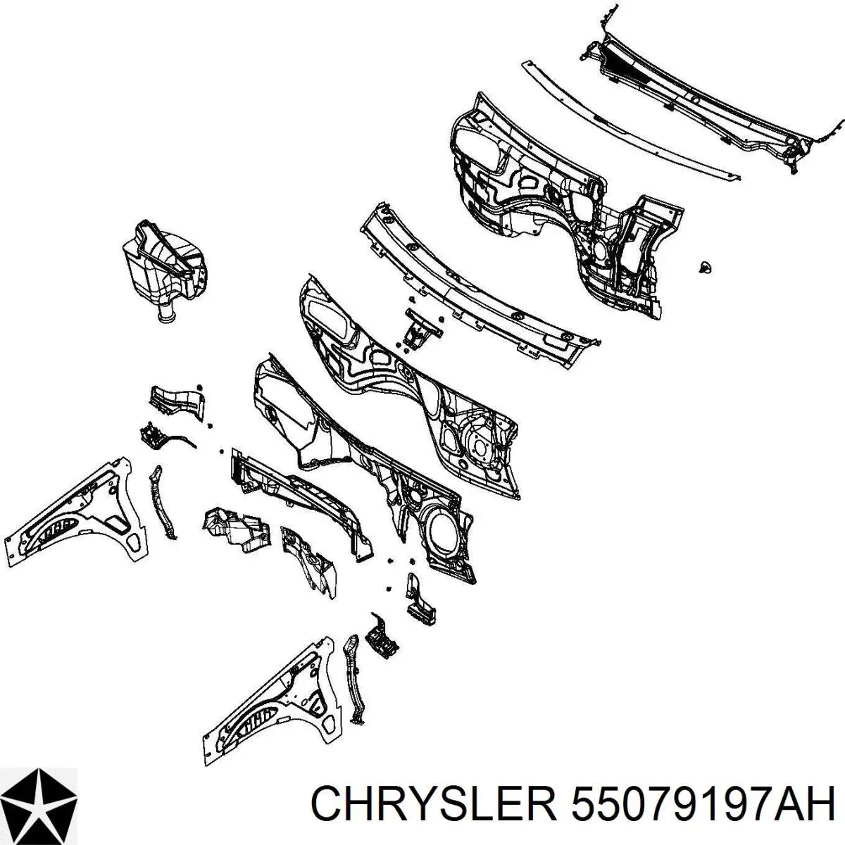 Купити 55079197AH Chrysler Водостік лобового скла, жабо