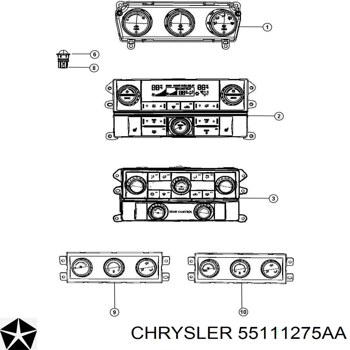 Купити 55111902AB Chrysler Датчик освітлення салону