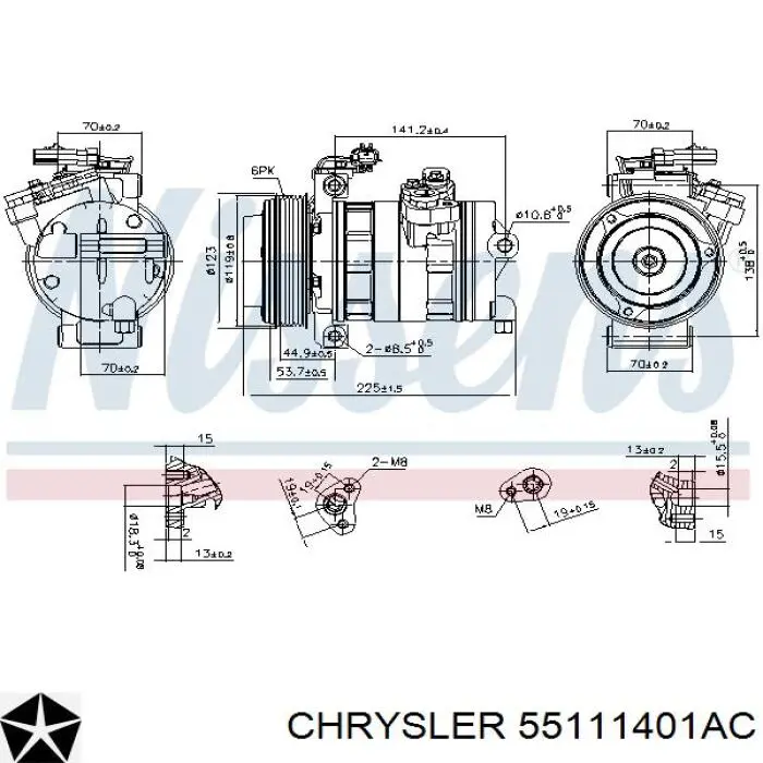 Компресор системи кондиціювання Chrysler 55111401AC ціна, від 245.33 USD