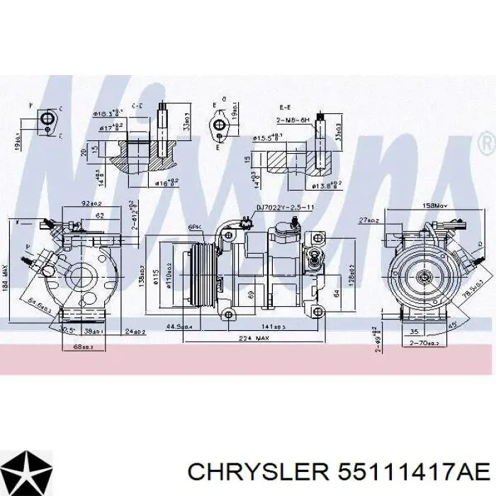 Насос кондиціонера Chrysler 55111417AB