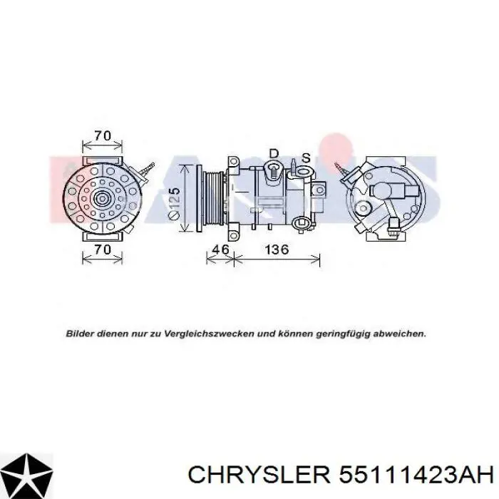 Компресор кондиціонера 55111423AH Chrysler