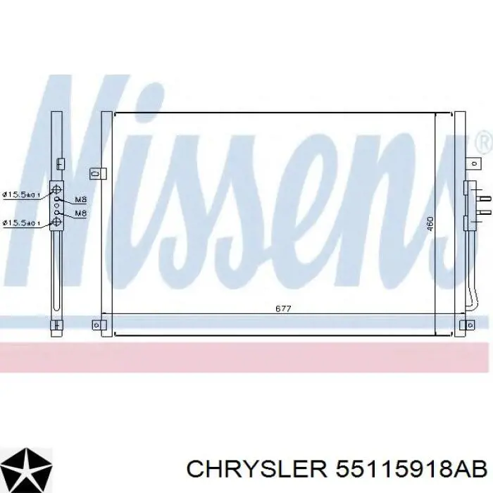 Купити 55115918AB Chrysler Радіатор системи охолодження кондиціонера