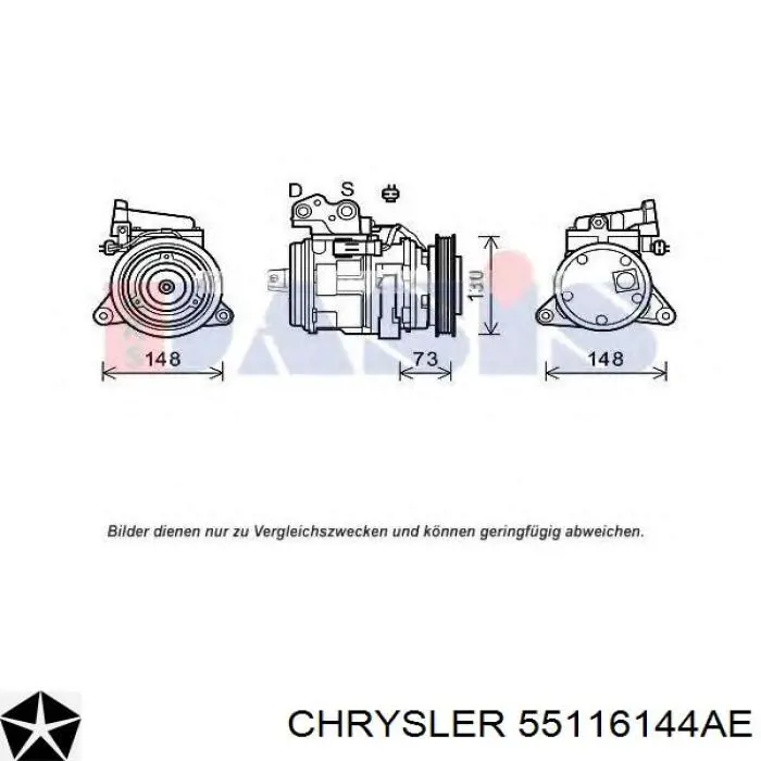 Компресор кондиціонера 55116144AE Chrysler