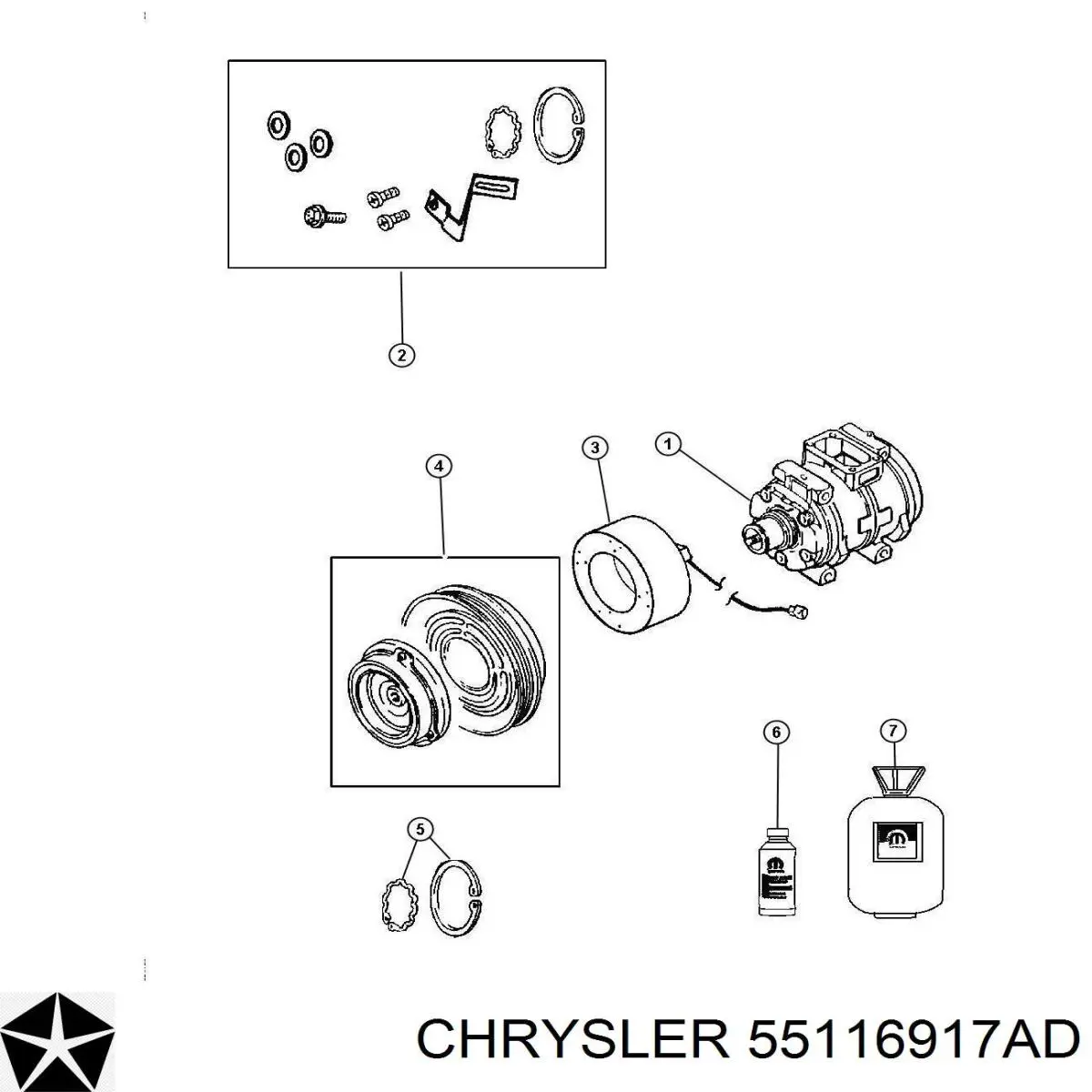 RL116917AD Chrysler компресор кондиціонера