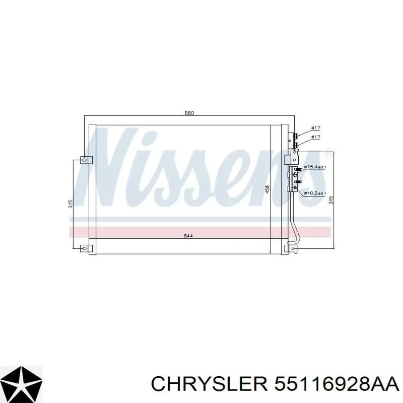 Купити 55116928AA Chrysler Радіатор системи охолодження кондиціонера