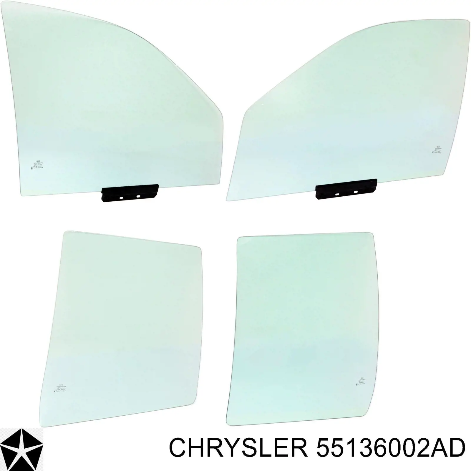 Скло передньої правої двері Chrysler 55136002AC ціна, від 50.73 USD