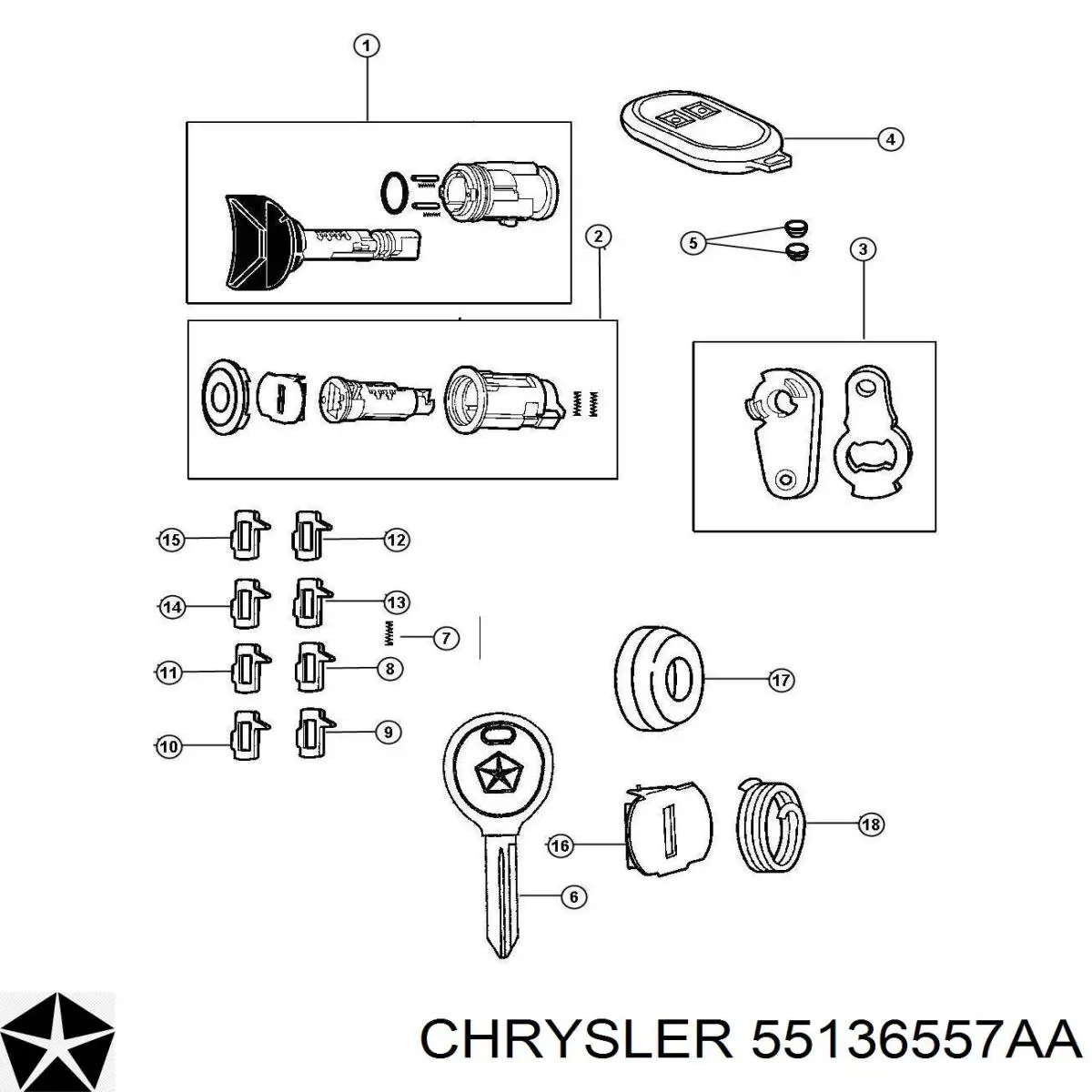  Chrysler 55136557AA ціна, від 60.70 USD