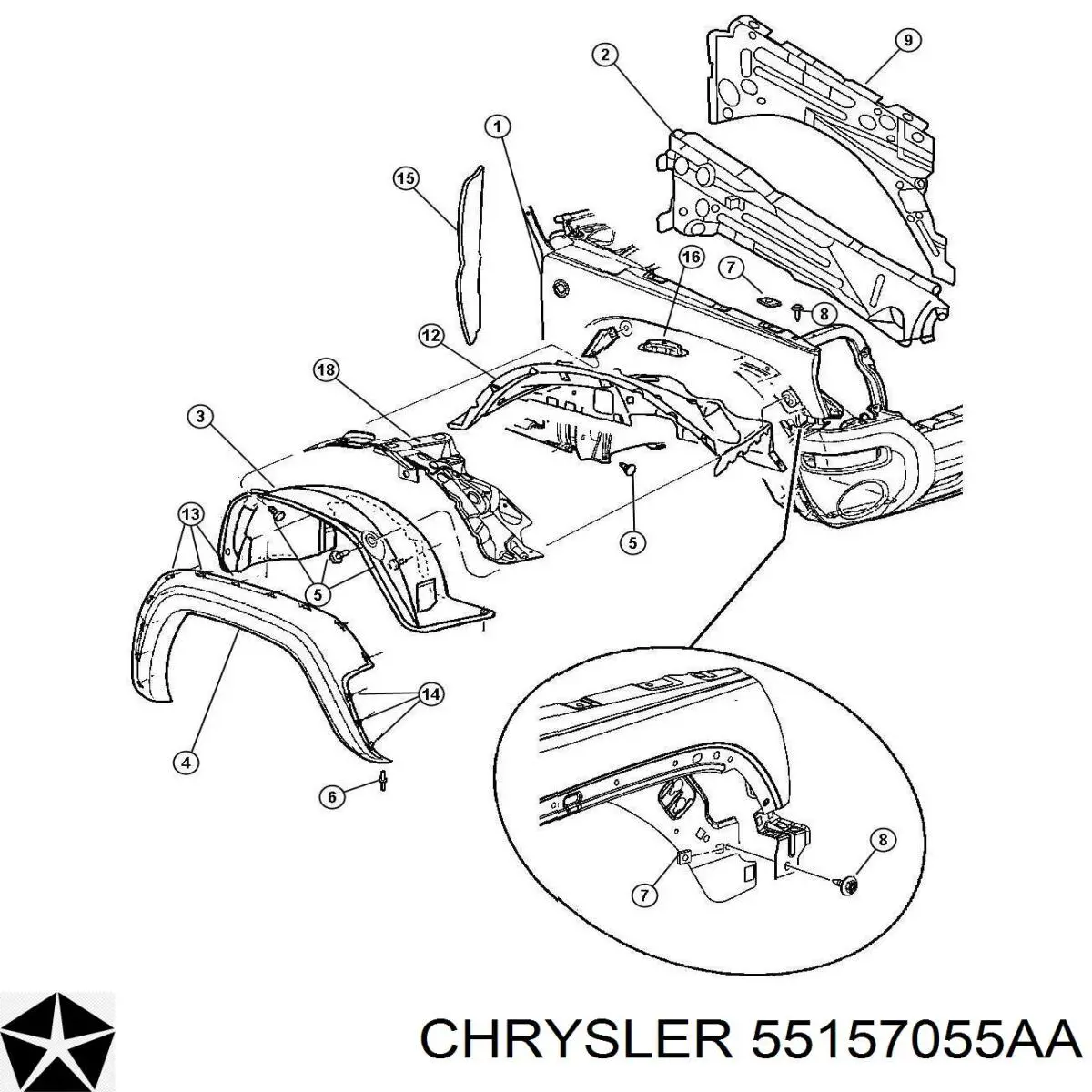 Купити K55157055AA Fiat/Alfa/Lancia Підсилювач бампера