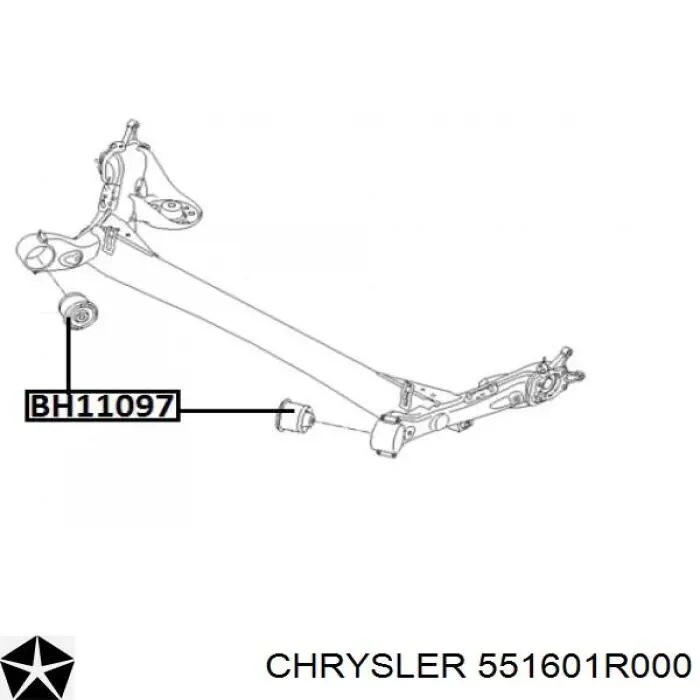 Сайлентблок задньої балки/підрамника Chrysler 551601R000 ціна, від 15.77 USD