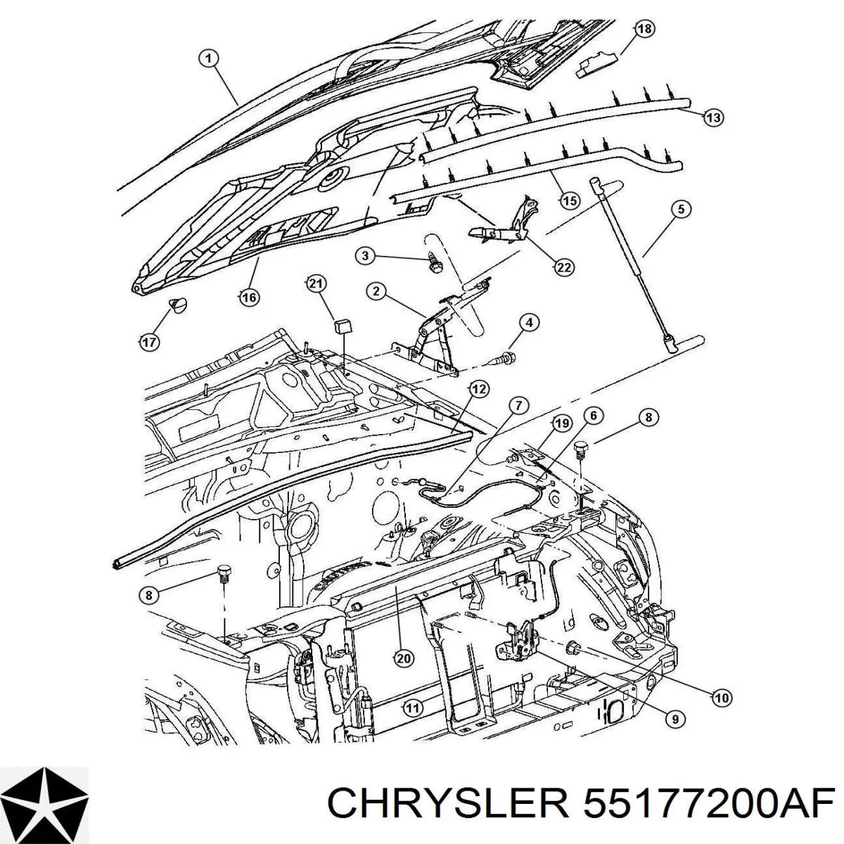 Капот 55177200AF Chrysler