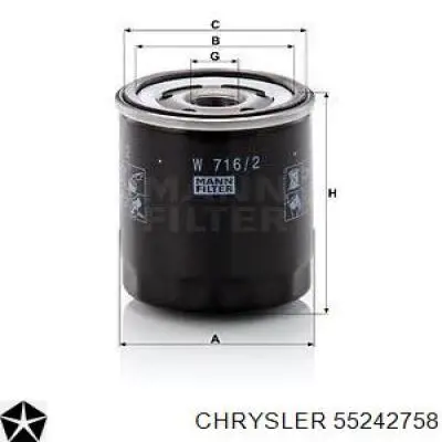 Купити 55242758 Chrysler Фільтр очищення масла відцентровий