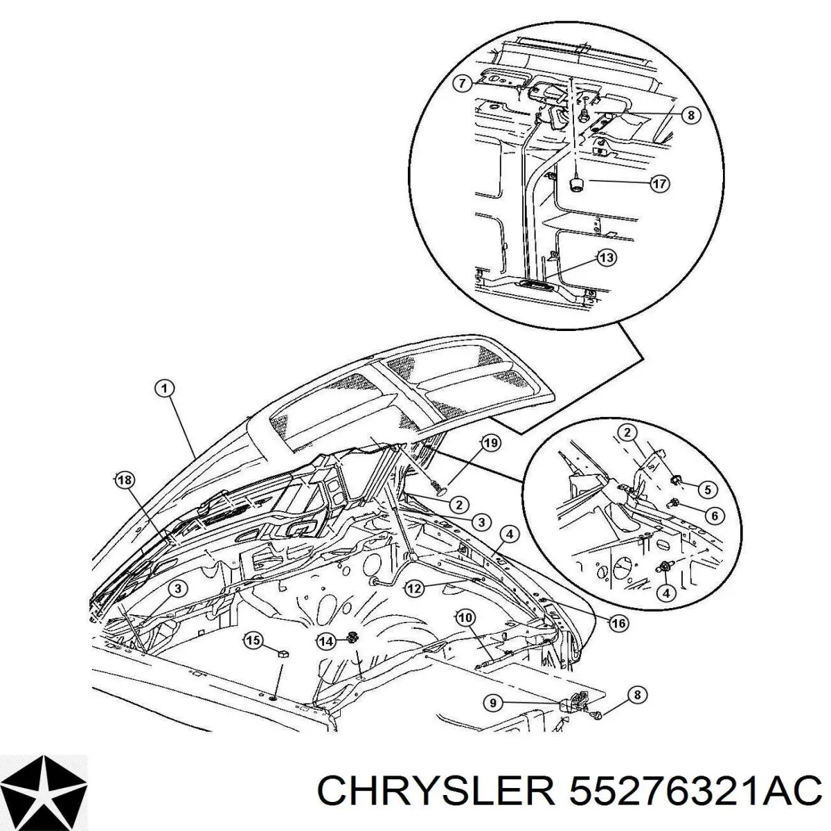 Амортизатор двері задньої Chrysler 55276321AC ціна, від 32.22 USD