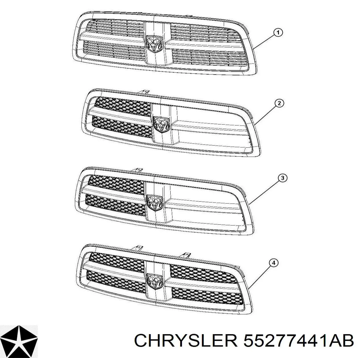 55277441AB Chrysler решітка радіатора