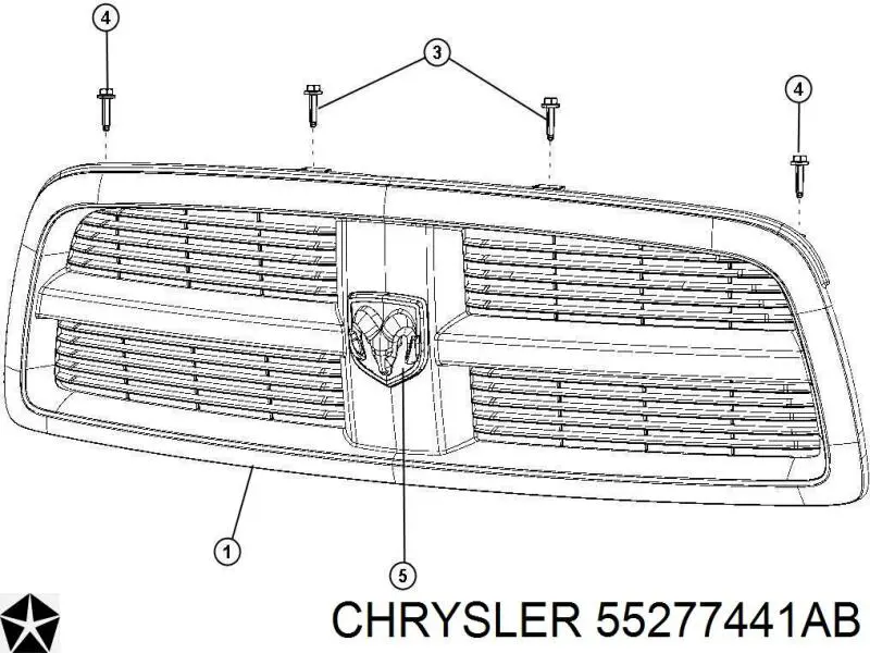 Купити 55277441AB Chrysler Захисна решітка радіатора