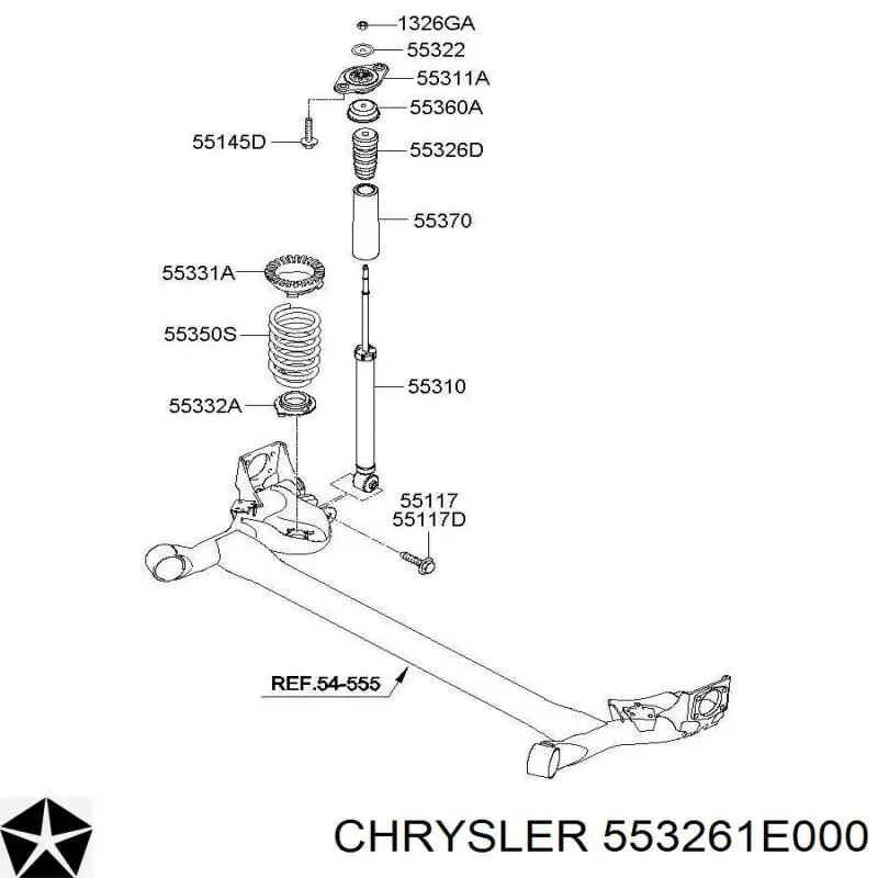Відбійник заднього амортизатора 553261E000 Chrysler