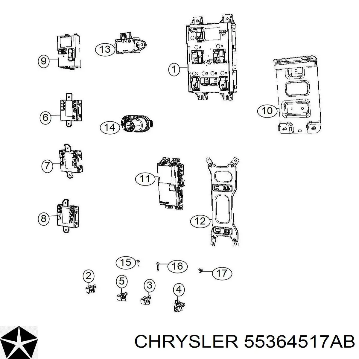  Chrysler 55364517AB ціна, від 42.18 USD