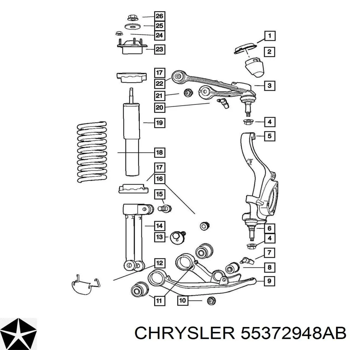  Chrysler 55372948AB ціна, від 17.15 USD