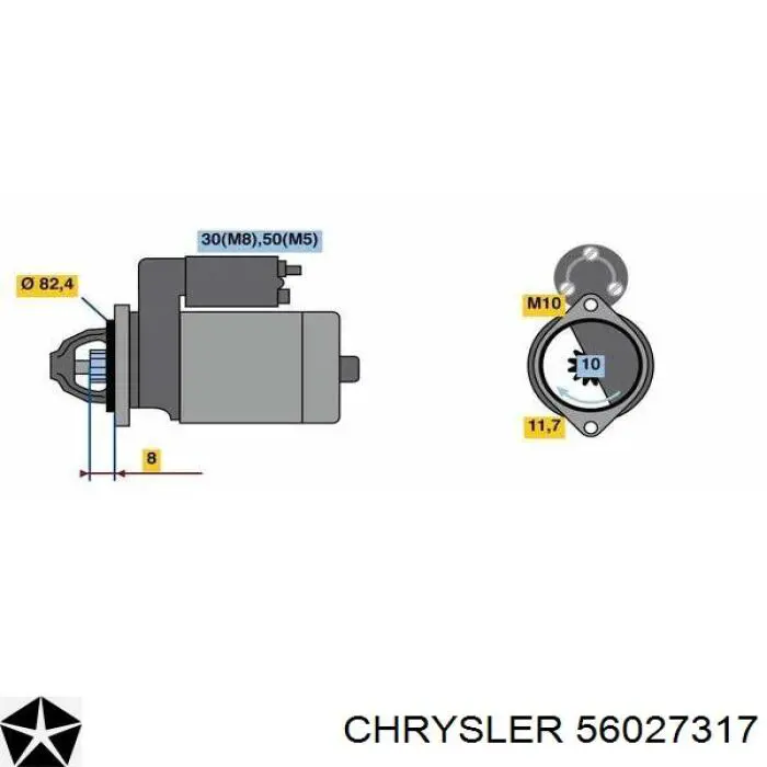 56041012AC Chrysler Стартер двигуна