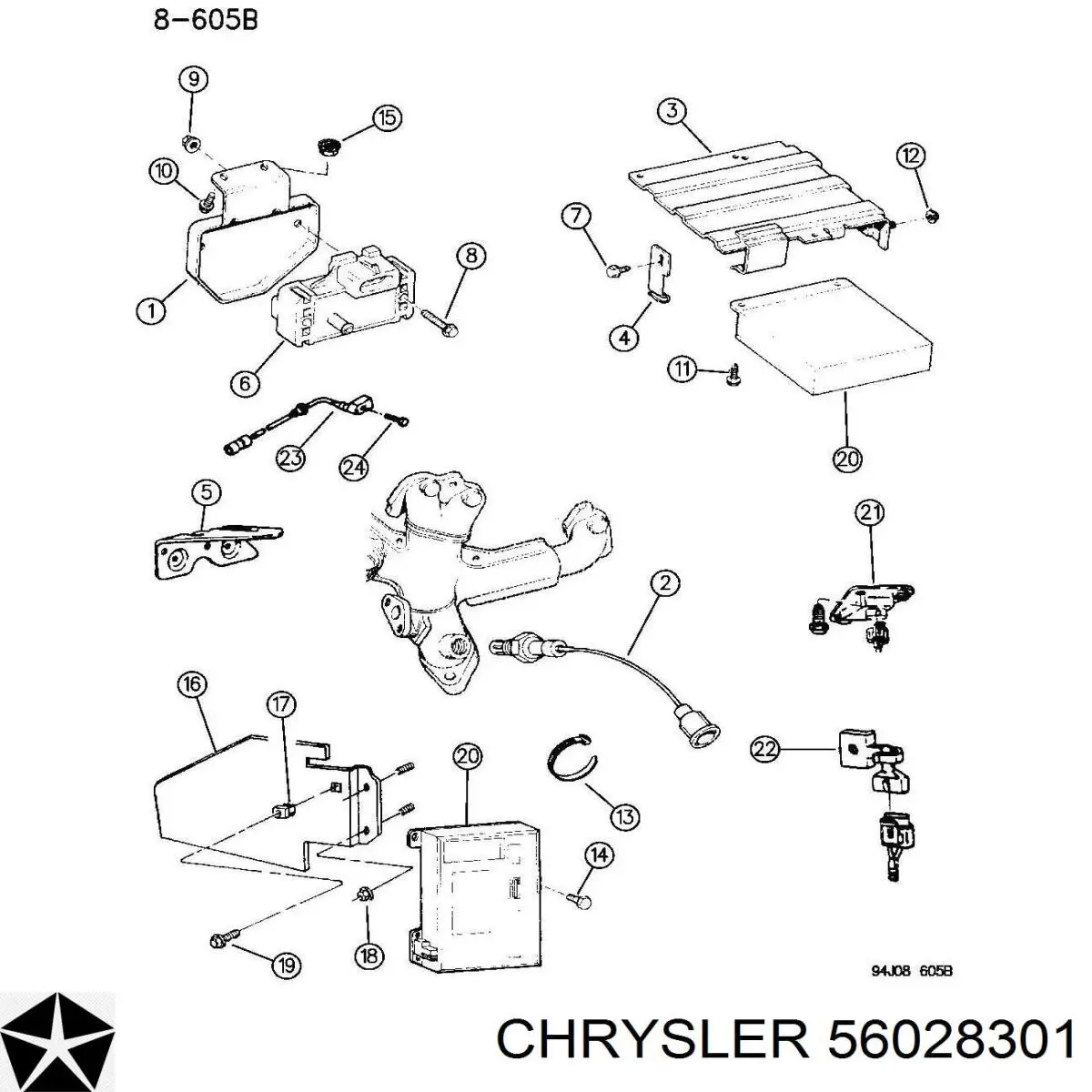 Лямбдазонд, датчик кисню до каталізатора Chrysler 56028301 ціна, від 27.03 USD